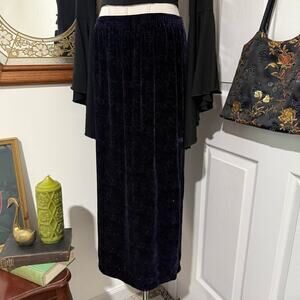 VTG 90s Year Of... Purple, Fuchsia Teal & Gold Glitter Paisley Velvet Midi Skirt